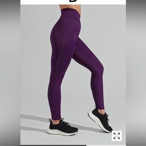 BuffBunny Lit Laser Cut Leggings Eggplant Purple